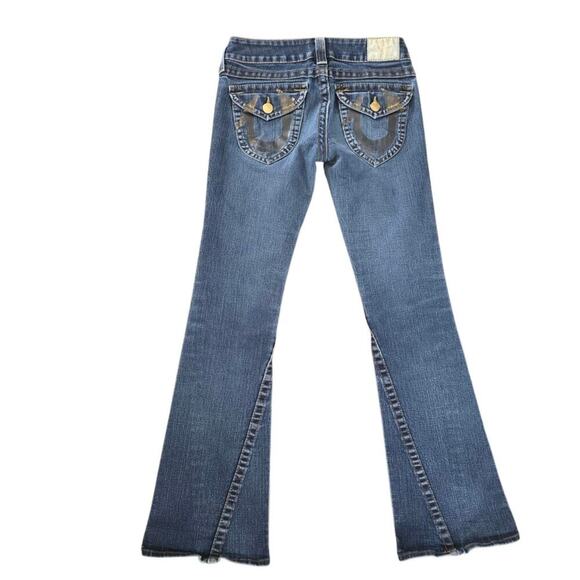 True Religion Vintage Womens 27 Jeans Bootcut Horse Shoe Back Pockets With Flap - Picture 2 of 9